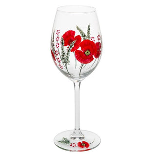 My Favourite Glass Poppy Wine Glass