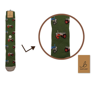 Bartleby Mens Welly Socks - Retro Tractor