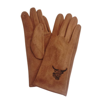 Highland Cow Gloves - Beige