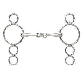 Shires Stainless Steel 3 Ring Dutch Gag With French Link