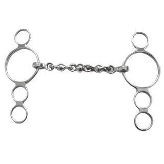 Shires Stainless Steel 3 Ring Dutch Gag With Waterford Mouth