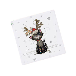 Xmas Bug Art Coaster Kitten