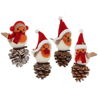 Joyful Robin On Pine Cone