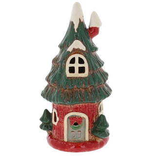 Village Pottery Xmas Tree House Tealight