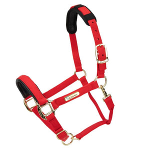 Shires Topaz Nylon Headcollar Red