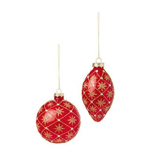 Shiny Red With Gold Assorted Ball Drop