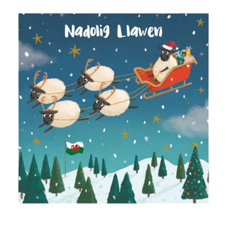 Nadolig llawen (Woolies Sleigh) Christmas Card