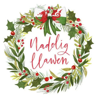 Nadolig llawen (Wreath) Christmas Card