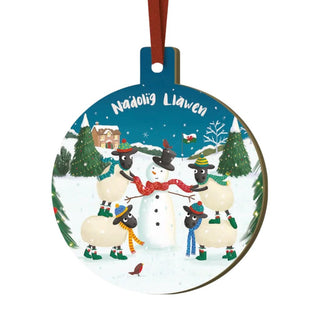 Wooden Christmas Bauble Nadolig Llawen 004