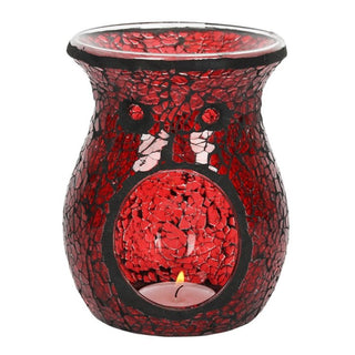 Large Red Crackle Oil Burner