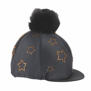 Shires Diamante Star Hat Cover Black