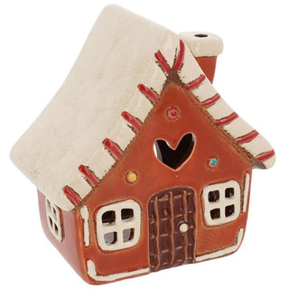 Village Pottery Gingerbread House Candy Tealight