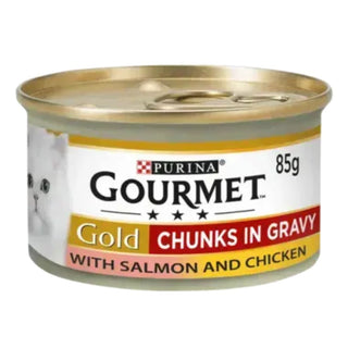 Gourmet Gold Can Chunks In Gravy With Salmon & Chicken