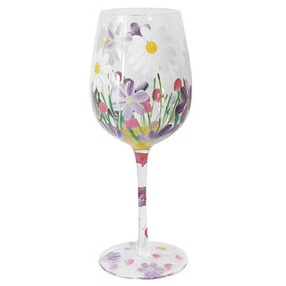 Flower Wine Glass Daisies