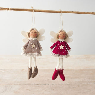 Red & Beige Hanging Fairies