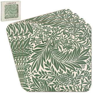William Morris Larkspur Leaves Coasters