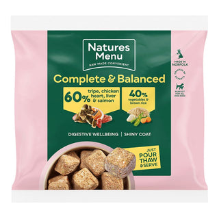 Natures Menu 60/40 Complete and Balanced Tripe, Chicken, Heart, Liver & Salmon 1kg