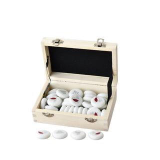 Round White Bird Marble Pebbles