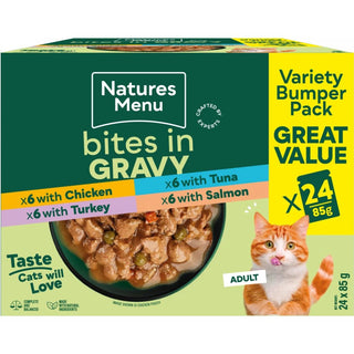 Natures Menu Cat Pouch Bites In Gravy Multipack