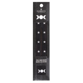 Triple Moon Wooden Incense Ash Catcher