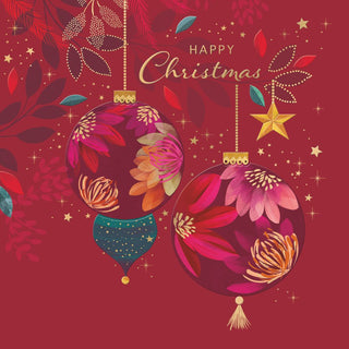 Christmas Premium Boxed Cards Flower Bauble