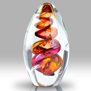 Nobile Orb Paperweight - Ruby/Gold