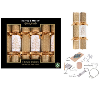 6 Deluxe Gold Tree 13.5" Crackers