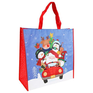 Santa Car Jumbo Square Woven Bag