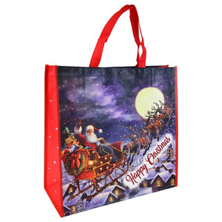 Flying Santa Jumbo Square Woven Bag
