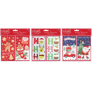 6 Foil Money Wallets 3 Assorted Designs