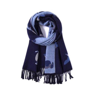 Reversible Puffins V2 - Navy & Blue Scarf