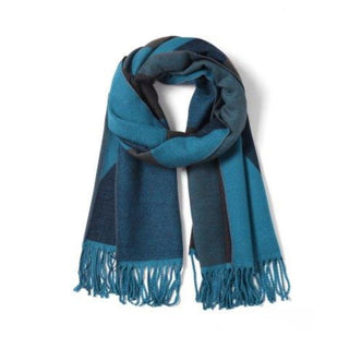 Reversible Multi Geo - Cyan & Grey Scarf