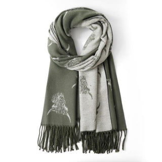 Reversible Highland Cows - Olive Scarf