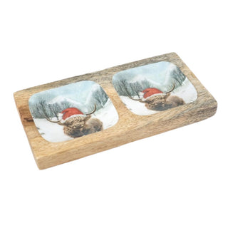 Snow Highland Cow Double Tray