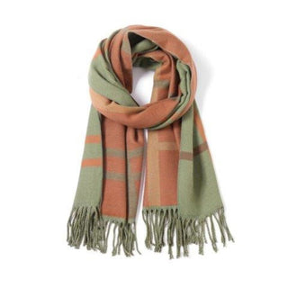 Reversible Checks - Vintage Green Scarf