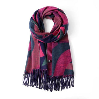 Reversible Abstract - Navy/Green/Fuchsia Scarf