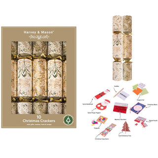 10 Gold Mistletoe 14" crackers