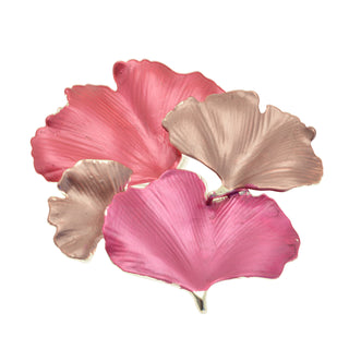 Pink Leaf Cluster Magnetic Brooch