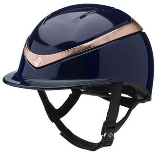 Charles Owen Halo Gloss Riding Helmet Navy / Rose Gold
