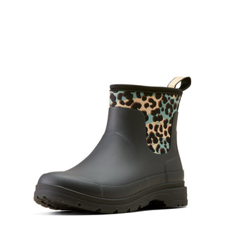 Ariat Ladies Kelmarsh Shortie Rubber Boot Black Leopard Camo