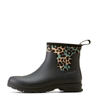 Ariat Ladies Kelmarsh Shortie Rubber Boot Black Leopard Camo