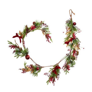 Three Kings Ruby Velvet Garland - 180cm