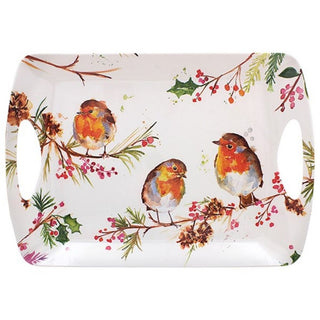 Jennifer Rose Winter Robin Large Tray