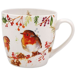 Jennifer Rose Winter Robin Mug Gift Box Set of 2