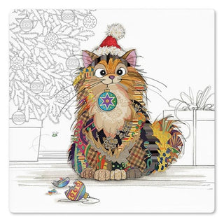 Xmas Bug Art Coaster Ginger Cat