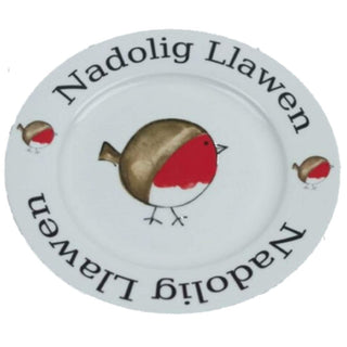 Fat Robin - 8'' Plate - Nadolig Llawen