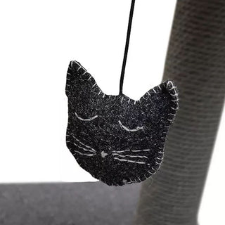 Charcoal Felt Cat Triple Tower