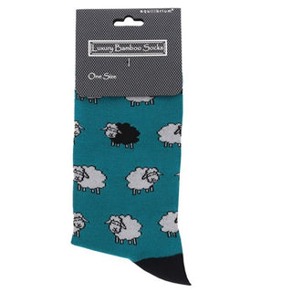 Men's Black Sheep Teal Bamboo Socks
