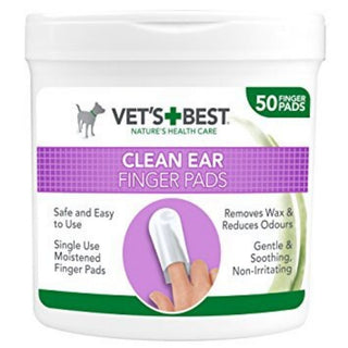 Vet's Best Clean Ear Finger Pads 50 pad tub