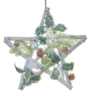 Premier Natural Star Hanger Green White Decs